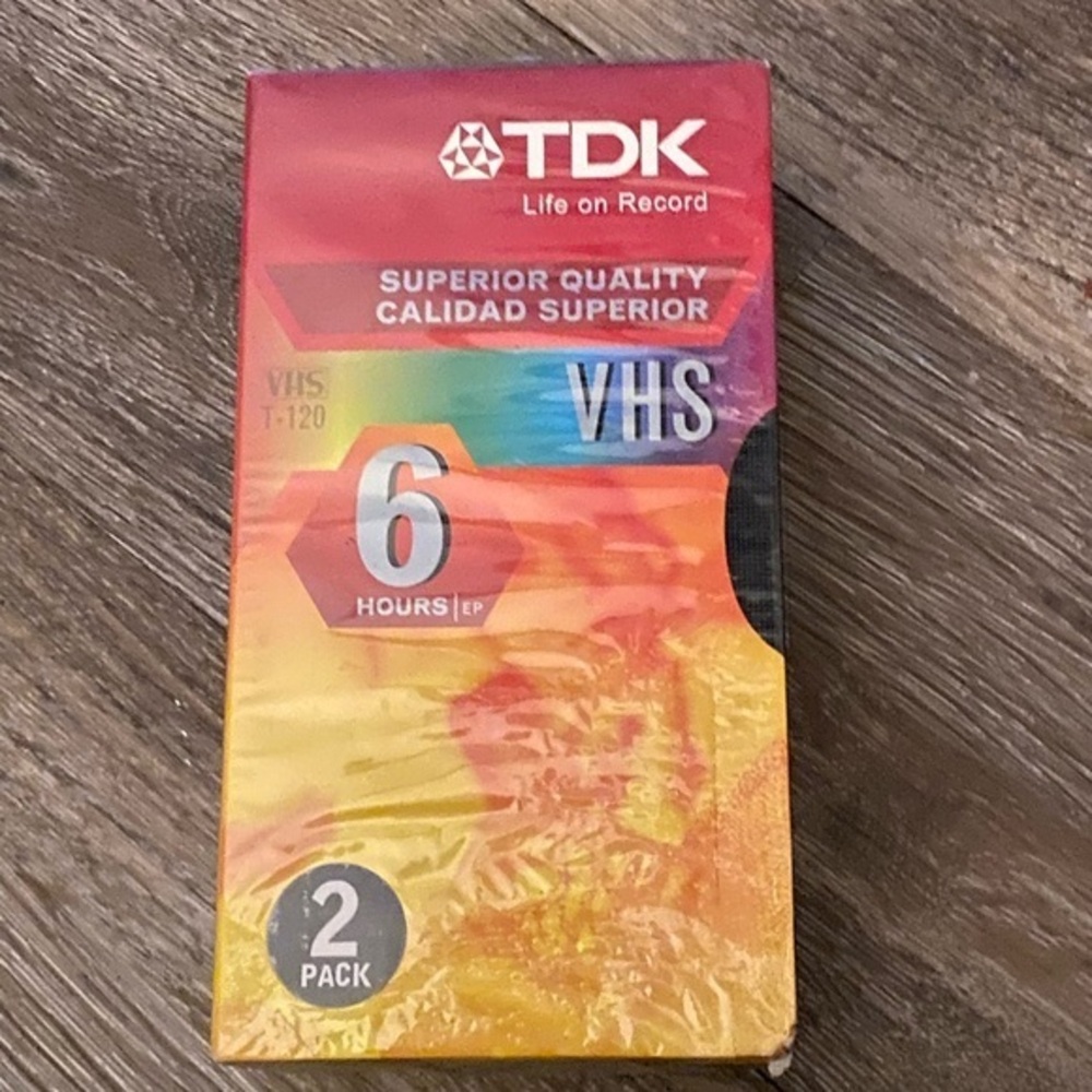 TDK VHS Tapes 6 Hours Each 2Pack VHS T-120